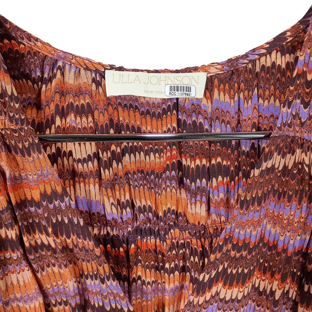 Ulla Johnson Smocked Purple Sapphire Bendetta Size 00 Silk Dress - Picture 4 of 5